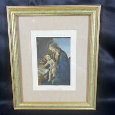 Vintage La Vergine col Figlio, Madonna & Child Jesus Print Framed 9.5x11.5’’ picture