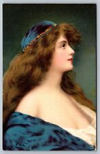 1909 ANGELO ASTI signed postcard PIN UP BEAUTY Raphael Tuck series PORTIA picture