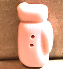 Rare CHUNKY Large Carved Pink MITTEN Plastic Realistic Button 1 1/8” Nice Detail picture