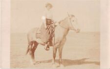 1911 Esther McMurry Woman Sitting On Horse Real Photo RPPC Postcard picture