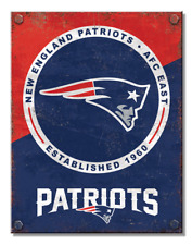 New England Patriots AFC East Tin Metal Sign Man Cave Garage Bar 12.5 X 16 Inch picture