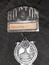 Vintage Metal Badge BOSTON MANNING 20TH NATIONAL ENCAMPMENT BOSTON 1939 picture