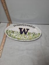 University Of Washington Serving Platter College Handmade Hand Painted Oval 12x7 picture