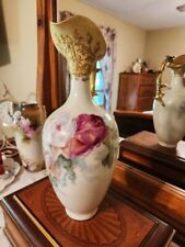 LARGE Limoges Hand Painted Rose Jug Ewer Pitcher picture