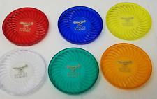 Bank of Pawnee 1975 Coasters Colorful Set of 6 Vintage New Plastic Swirl picture
