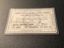 Armed Forces of the USA Geneva Convention ID Card - 1940's/1950's picture