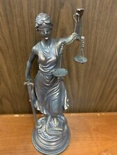 17” Tall Large Antique Blind Lady Justice Statue Themis Goddess Sculpture Deco picture