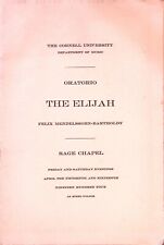 Cornell University Music Concert Program 1904 The Elijah Mendelssohn Sage Chapel picture
