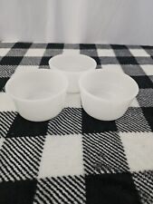 Vintage Glasbake Milk White Glass Set/3 Ramekin/Custard Cups #78 picture