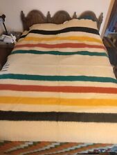 Vintage Hudson's Bay 4 Point Wool Blanket Striped 80 x 65  England excellent con picture