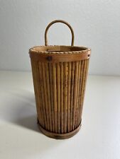 Vtg Handmade Burnt Stick Hanging Basket Polynesian Inspired Boho picture