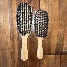 2 Vintage Boar Bristle Hair Brush Brushes Paddle Wooden picture