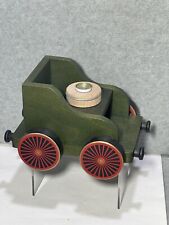 KWO Wooden Car part of the railroad series by KWO Olbernhau Green Vintage picture