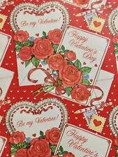 VTG HAPPY VALENTINE’S DAY WRAPPING PAPER GIFT WRAP NOS BE MY picture