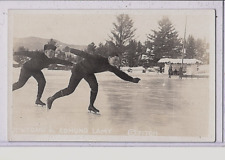Real Photo Postcard RPPC - Edmund Lamy World Famous Speed Skater - Sports picture