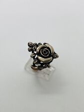 SIZE 9.5 10.4g ARTISAN HANDMADE STERLING SILVER FLOWER ROSE RING STAMPED 925 picture