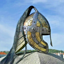 18GA Sca Larp Medieval Bogato Engraved Fansy Norman Viking Helmet Replica Prop picture
