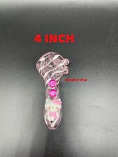 4 inch glass hello kitty pink tobacco hand Pipe hello kitty pipe smoking pipe picture