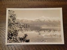 Postcard MT Montana RPPC Real Photo Flathead Lake Mountains Reflection picture
