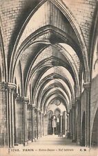 Postcard France Notre Dame de Paris Church Lateral Nave 10 Spans Congregation picture