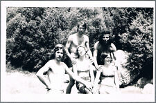 1980s Affectionate Men Trunks Bulge Pretty Women Bikini Beach Gay int Vint Photo picture