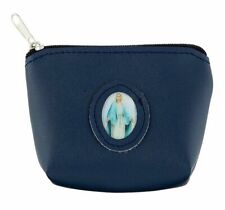 Blue Rosary Case w/ Our Lady of Grace Medallion Zipper CREED 4