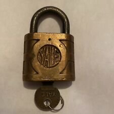 Vintage Yale & Towne Mfg Co Super Pin Tumbler Cast Brass Lock Antique Padlock picture