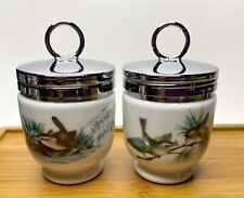 Royal Worcester Egg Coddlers Set Of Two With Bird Design Made in England picture