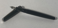 Platignum Silverline Black Fountain Pen Vintage Made in England B2 Nib picture