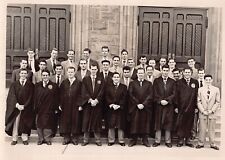 Old Photo Snapshot Men Boys Wearing Graduation Robe Portrait #33 Z46 picture