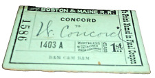 APRIL 1889 BOSTON & MAINE RAILROAD B&M CONCORD TO WEST CONCORD TICKET picture