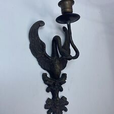 VINTAGE BRASS BRONZE GOOSE SWAN CANDLE SCONCE  METAL BIRD  VICTORIAN STYLE DECOR picture