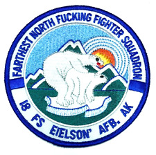 US AIR FORCE 18th FIGHTER SQUADRON MORALE PATCH (AFC) USAF EIELSON AFB, ALASKA picture