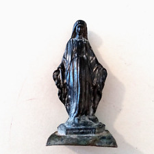 Small Bronze VIRGIN MARY Metal Statue OUR LADY OF GRACE 3.75” Vintage picture
