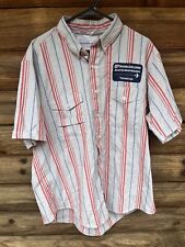 Vintage United Airlines Aviation Technician Employee Striped Shirt Sz 17 17 1/2 picture
