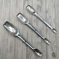 Vintage Foley Locking Nesting Measuring Spoons Double Ended Stainless Set of 3 picture