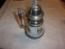 Antique 19th Century Enamelware Graniteware Syrup Pitcher picture