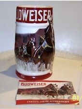 2018 Budweiser Anheuser Busch Beer Holiday Christmas Stein,  w/ COA picture