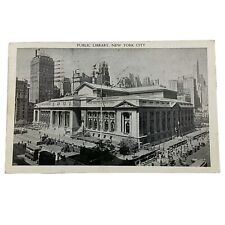 Vintage Postcard Public Library New York City NY NYC USA Posted Skyline RPPC  picture