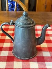 Antique One Cup Gray Graniteware Gooseneck Teapot picture