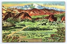 Postcard Pikes Peak from Mesa Near Colorado Springs Colorado CO picture