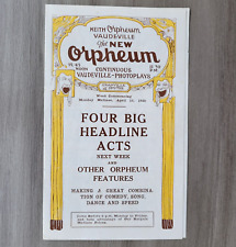 rare The New Orpheum Theatre Vancouver Program Keith Vaudeville April 16, 1928 picture