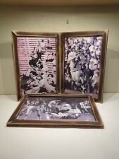 3 Vintage Texas A&M Black and White Framed Football Pictures picture