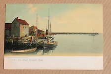Old UDB Rotograph postcard THE WHARF, ROCKPORT, MA, pre 1907 picture