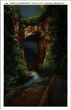 Postcard Night Illumination The 4th Day Natural Bridge Virginia VA UNPOSTED picture