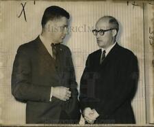 1968 Press Photo Roy Westran and John Adam discuss underwriters' program picture