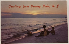 Postcard Greetings from Spring Lake, New Jersey Ocean Beach Family  Vintage picture