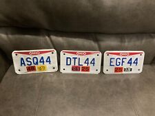 (Lot of 3) Ohio Motorcycle Plates w/ #44 picture