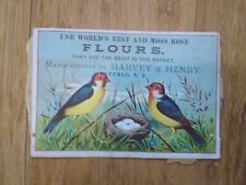 Antique Moss Rose Flours Paper Label Harvey & Henry Buffalo NY Bird Scene RARE picture