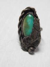 ANTIQUE / VINTAGE NAVAJO INDIAN STERLING SILVER TURQUOISE RING sz:6+/- picture